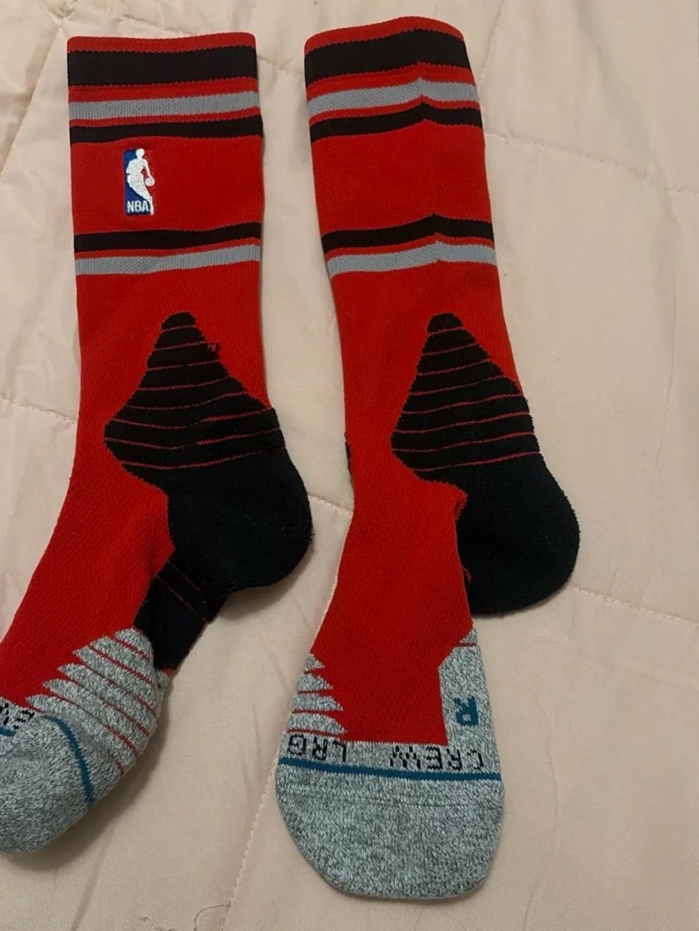 Nike Red, Black & Gray NBA Performance Crew Socks